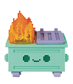 8-Bit Dumpster Fire Vinyl Figure