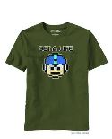 MEGA MAN GET A LIFE MILITARY GREEN T/S MED