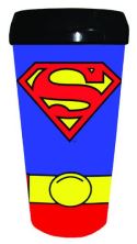 SUPERMAN LOGO 16OZ TRAVEL MUG W/LID