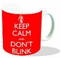 DOCTOR WHO KEEP CALM AND DONT BLINK RED MUG