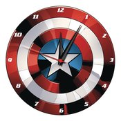 MARVEL CAPTAIN AMERICA SHIELD 13.5IN WOOD WALL CLOCK